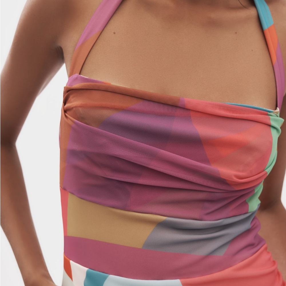 Anthropologie nwt Colorful Abstract Print Dress M medium - Picture 6 of 9